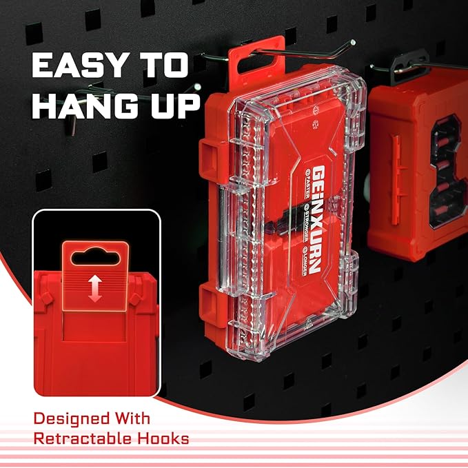 74Pieces Impact Screwdriver Bits Set, Magnetic S2 Steel Phillips/Slotted/Square/Torx Insert Power Bits Tips, Impact Bit Holder with Red Storage Box Case