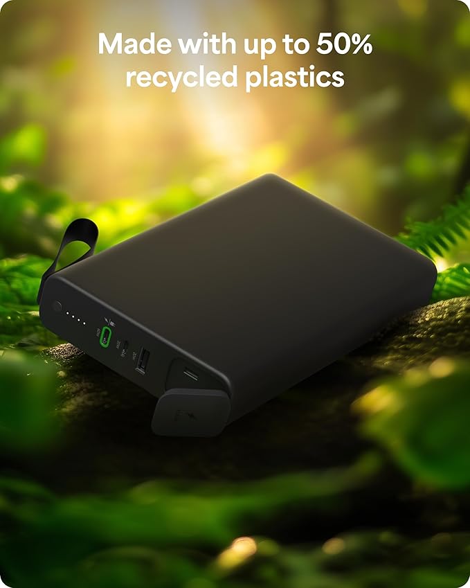 mophie powerstation pro AC (2023)-27,000 mAh External Battery compatbile With MacBook&iPad Portable PD battery with 100W of AC&60W USB-C Fast Charge integrated carry strap-USB-C cable included, Black