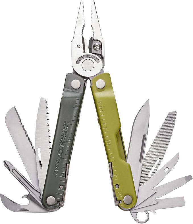LEATHERMAN, Rebar Multitool with Premium Replaceable Wire Cutters and Saw, Mossy Slate with Nylon Sheath