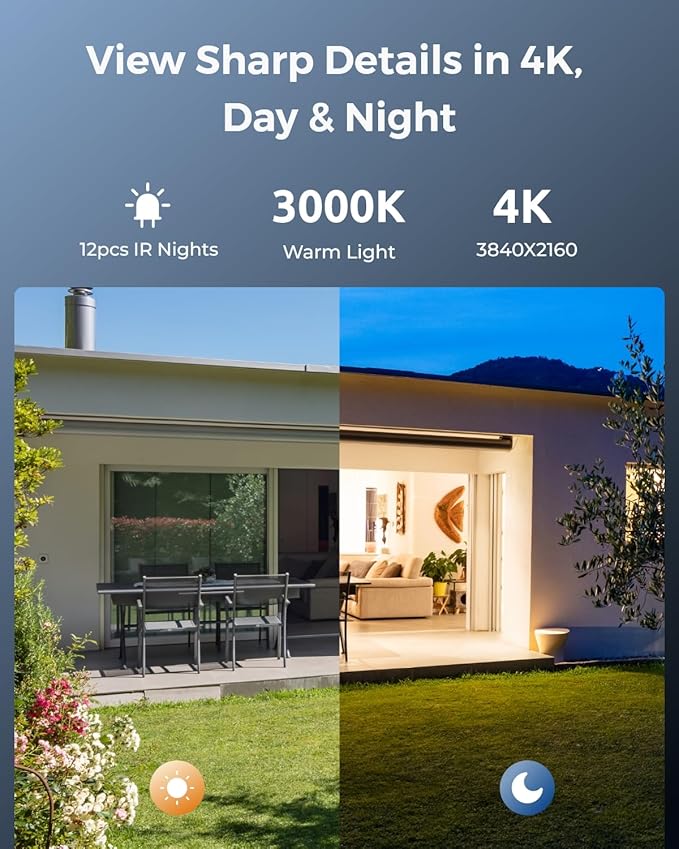 REOLINK 4K PTZ Wi-Fi 6 Security Camera System, 4pcs WiFi Cameras Outdoor with 10X Digital Zoom, Motion Track, Smart Detection, Color Night Vision,16CH Wi-Fi NVR with 2TB HDD, RLK12-800WPT4