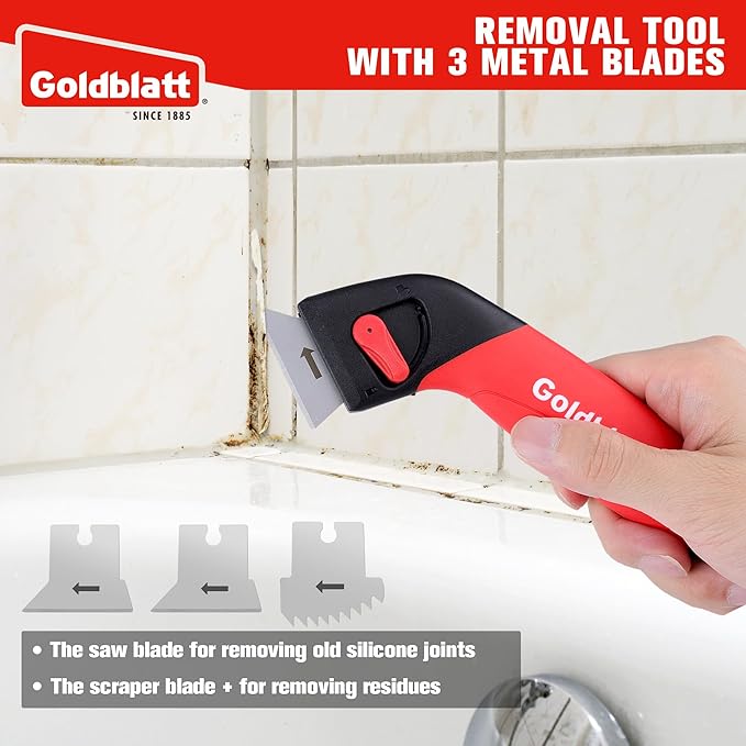 Goldblatt Caulk Remover Tool, Grout Removal Tool, Caulking Tool, Silicone Caulking Tool Kit, Sealant Finishing Tools for Sink Joint Bathroom Kitchen Floor