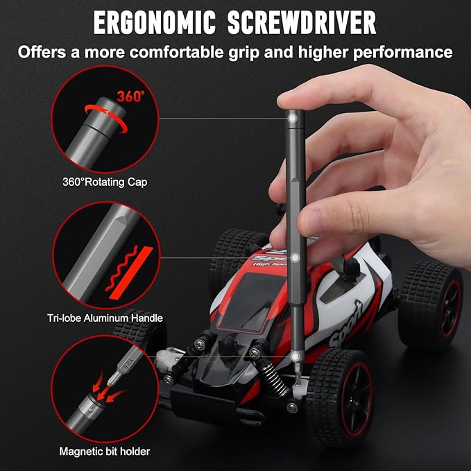 SHARDEN Precision Screwdriver Set, 60 in 1 Screw Driver Set Kit with Torx, Phillips, Flathead, Mini Repair Tools Kit for Laptop, Phone, MacBook, Computer, Electronics, Glasses, Watch