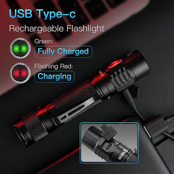 Sofirn SC31T Tactical Flashlight with Holster and Diffuser, Super Bright LED Flashlights, 2000 High Lumens, Rechargeable Small Flashlight for Home, Powerful Flashlights for Emergencies Camping Hiking