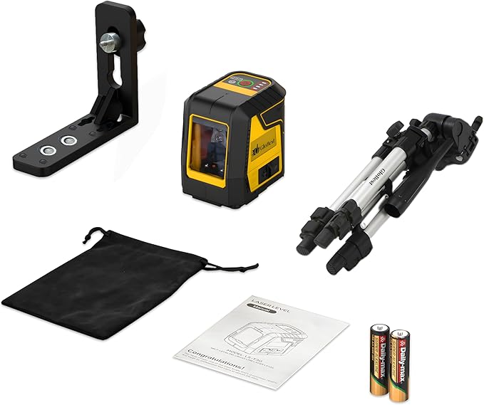 Laser Level with Tripod, Green Cross Line Laser Lever with Tripod, Self-leveling, Manual, Pulse Mode, Lazer Level Tool for Picture Hanging, Tiling, Includes 360 Degree Magnetic Base & Battery