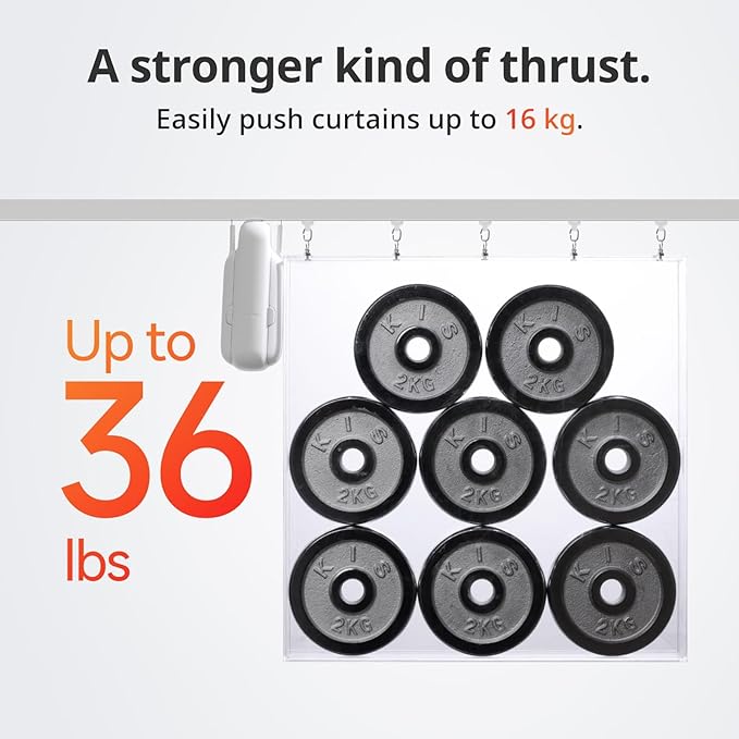 SwitchBot Automatic Curtain Opener - Bluetooth Remote Control Smart Curtain with App, Upgraded High-Performance Motor, Add SwitchBot Hub to Work with Alexa, Google Home, HomeKit