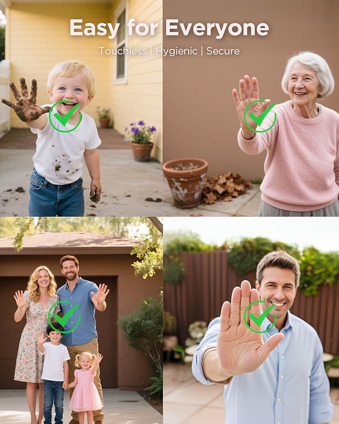 TCL D2 Pro Smart Lock with Palm Vein Recognition, Wi-Fi Keyless Entry Deadbolt Door Lock, Built-in Doorbell, IP55 Waterproof, 10000mAh Rechargeable Battery, Auto Lock for Front Door (Dark Grey)