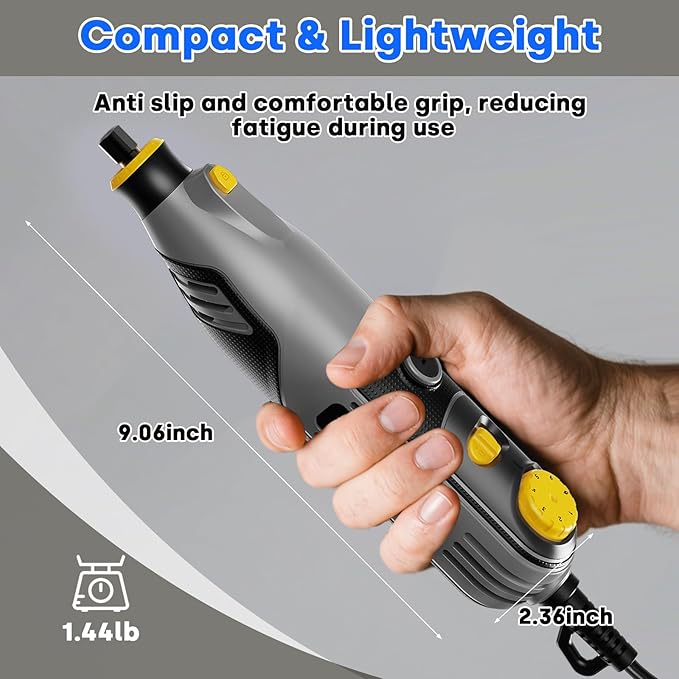 Enventor 130W Corded Rotary Tool, Power Electric Rotary Tool Kit with 204pcs Accessories Kit, 6-Speed 10,000-35,000RPM, Power Multi-Purpose Set for Sanding, Polishing, Engraving, Drilling, DIY Crafts