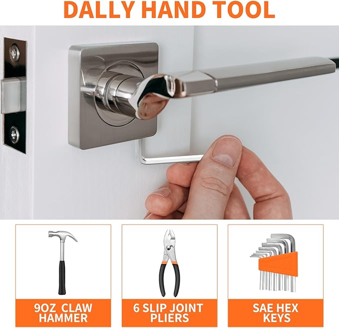 39 Piece Household Tool Set General Repair Small Hand Tool Kit Basic Home Tool Set in Toolbox Storage Case for Home Garage Office College Dormitory Use, Orange