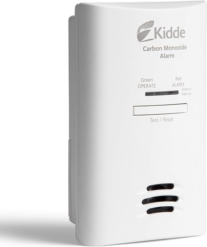 Kidde Carbon Monoxide Detector, Plug in Wall with AA Battery Backup, Test-Hush Button