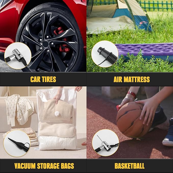 Cordless Tire Inflator Compatible with DeWalt 20V MAX Battery 160 PSI Portable High Pressure Air Compressor, 2.0Ah Battery & Fast-Charging Charger, Digital Gauge, Auto Shut Off, LED Light For Tires