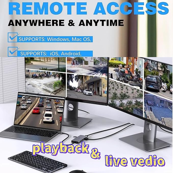 4K NVR PoE Security Camera System Wired, 4pcs Cameras Outdoor Indoor with Person/Pet/Vehicle Detection, for 24-7 Recording, RLK8-520D4-5MP（1TB HDD Inside）