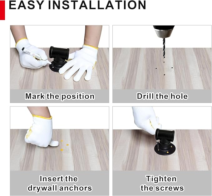 SCIEO Stair Railing Indoor, 6.6FT Staircase Handrail Wall Mount Hand Rail for Indoor & Outdoor Steps, Industrial Pipe Stair Handrails Grab Bar Metal Galvanized Steel Hand Railing for Stairs Steps