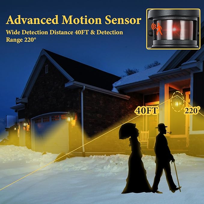 Motion Sensor Porch Light with Outlet, Outdoor Wall Lights Exterior Dawn to Dusk Outdoor Light Fixture with Outlet for House Patio Garage