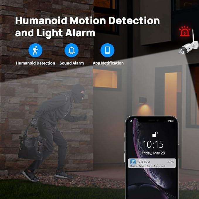 Hiseeu WiFi Security Camera System,【5MP Spotlight, 3TB Hard Drive】 Power Cord Cameras,Extenable 16CH, Outdoor IP66 Waterproof,Color Night Vision, Motion Alert,24/7 Time Record,Two Way Audio