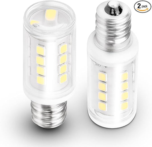Dryer Light Bulb 120V 10W 25W 40W Equivalent WE05X20431 WP22002263 Appliance Bulb E12 Candelabra Base 2W 300lm 6000K Daylight White for Dryer Drum Water Ice Dispenser Refrigerators Bulb, 2 Pack