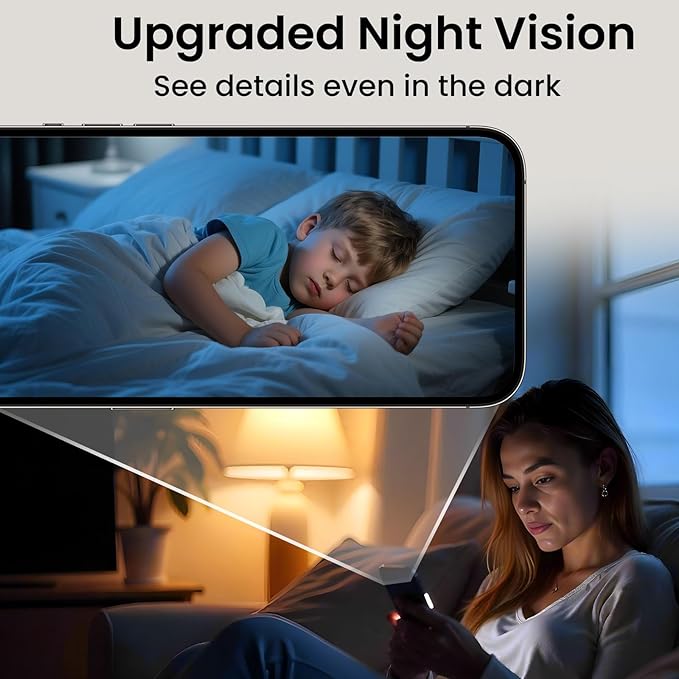 2025 Upgraded 4K Security Camera, 5GHz WiFi Indoor Camera, Home Security Camera with Night Vision, Motion Sensor, Long Battery Life, Motion Detection, Remote Viewing, Wireless Surveillance Cam
