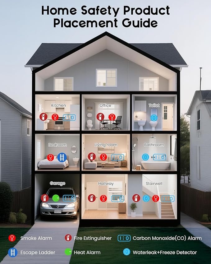 Carbon Monoxide Detectors and Natural Gas Detector, Carbon Monoxide Detectors Plug in, Gas Leak Detector with Dual Sensors - Natural, Propane, Co Leak Detection for Home, RV Essentials, Black, 1Pcs