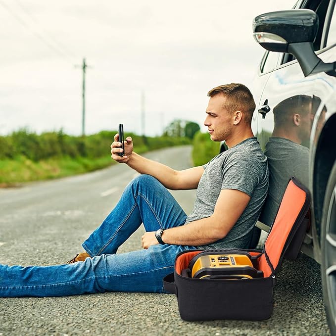 Air Compressor Bag Compatible with DEWALT DCC020IB 20V Max Tire Inflator/DCC18N-18V,Portable Cordless Tools Storage Carrying Case with Pocket for Battery Pack and Charging Kit(Bag Only)