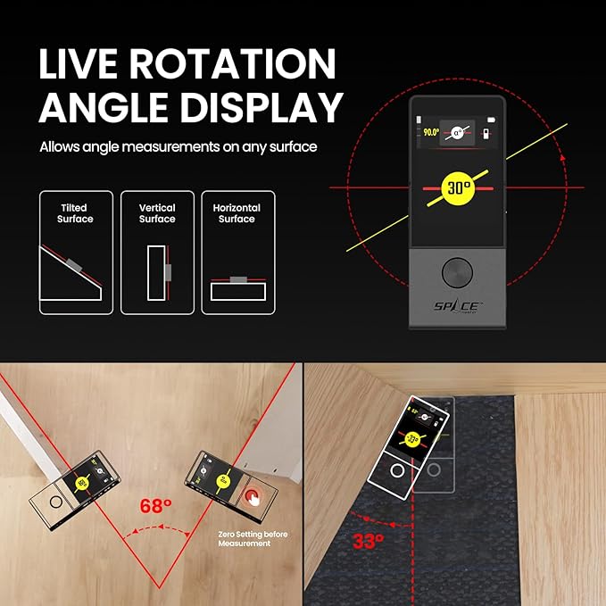 MiLESEEY 330 ft Smart Laser Tape Measure & Digital Ruler D9 PRO– IPS Touchscreen, App‑Sync, Visual Aligning Indicator, P2P, Live Angle Display Professional Measuring Tool