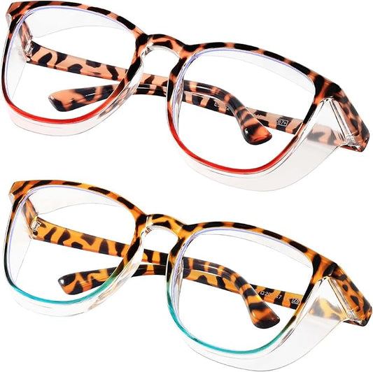 Safety glasses Goggles Nurses Protective Eyewear - Anti Fog Square Frame Stylish Clear Glasses for Women Men