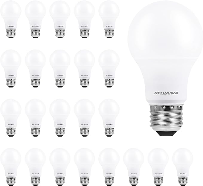 SYLVANIA ECO LED A19 Light Bulb, 60W Equivalent Efficient 9W, 7 Year, 750 Lumens, Medium Base, Frosted, 2700K, Soft White - 24 Count (Pack of 1)(40986)