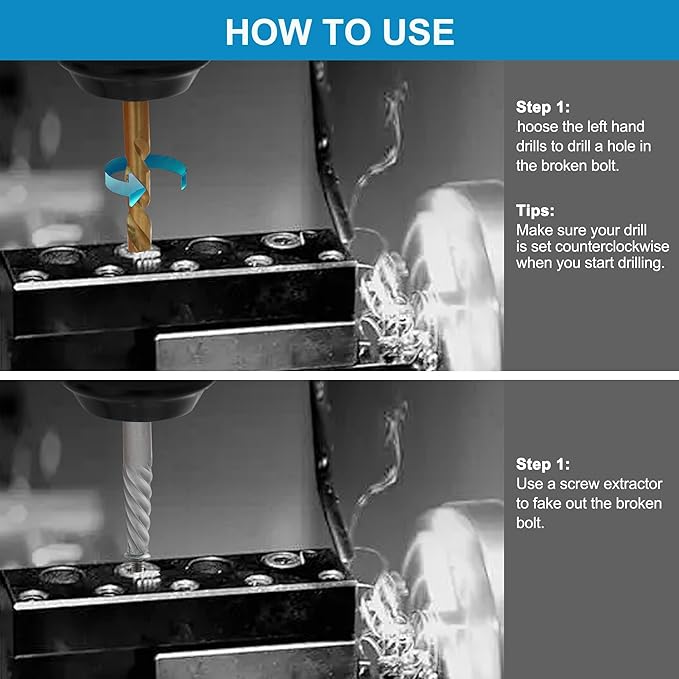 Screw Extractor Set, 26 Pieces Bolt Extractor Kit & Left Hand Drill Bit Kit, Easy Out Bolt Extractor Set with Hex Adapter for Broken, Damaged, Rusted, Rounded-Off Bolts, Nuts & Screws