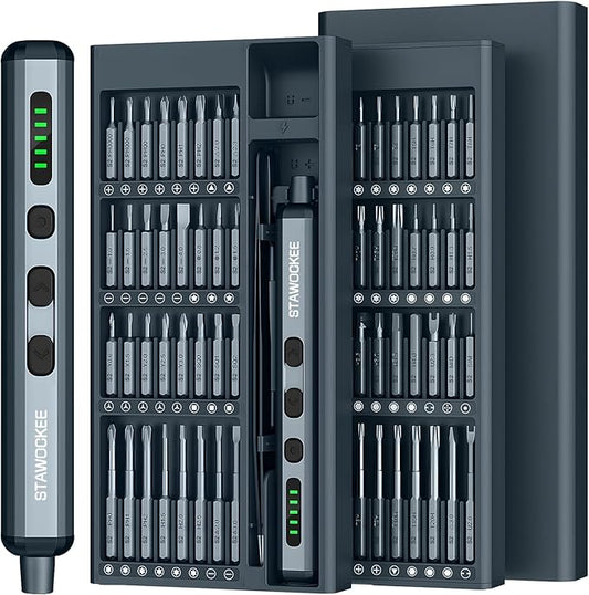 Mini Electric Screwdriver, 68 in 1 Mini Precision Electric Screwdriver Set with Magnetic Bits, Rechargeable Small Screwdriver Cordless - Power Repair Tool Kit for PCs and Electronics, Labor Day Gift