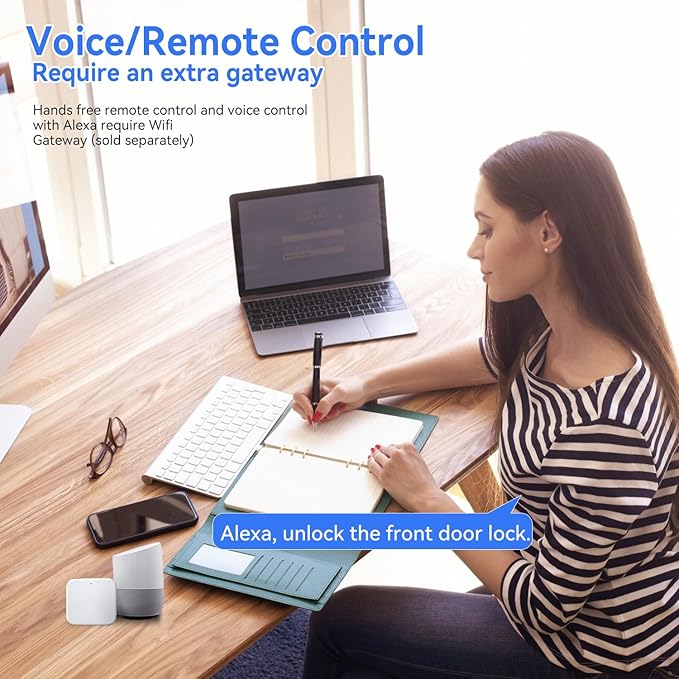 BEBASIA Heavy Duty Fingerprint Smart Door Lock for Front Door, APP Control Front Door Lock Sets, Auto Lock, Anti-Peeping Touchscreen Digital Keypad, Electronic Keyless Entry Deadbolt, Black