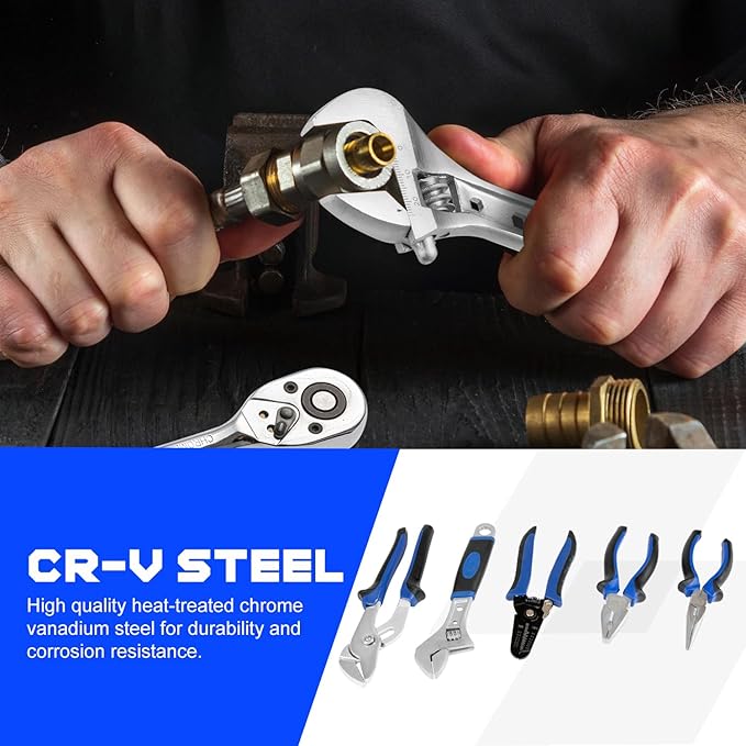 Prostormer Home Tool Kit, 259-Piece Household Hand Tool Set with Heavy Duty Aluminium Tool Box, Basic Toolkit for Home, RV, Car, Workshop and More