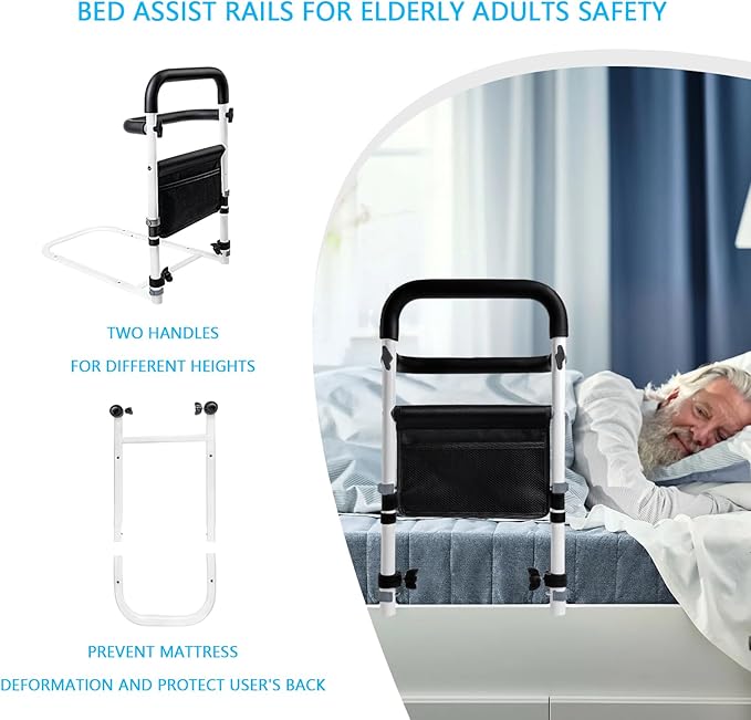 Bed Rails for Elderly Adults Safety, Bed Rail Elderly Bed Assist Rail for Seniors Helps Getting in and Out of Bed Much Easier