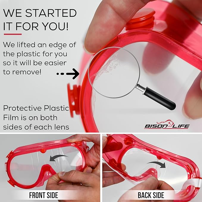 BISON LIFE Kids Safety Glasses, Bulk Kids Protective Glasses ANSI Z87.1 Safety Glasses for Kids, Science Safety Goggles Pack
