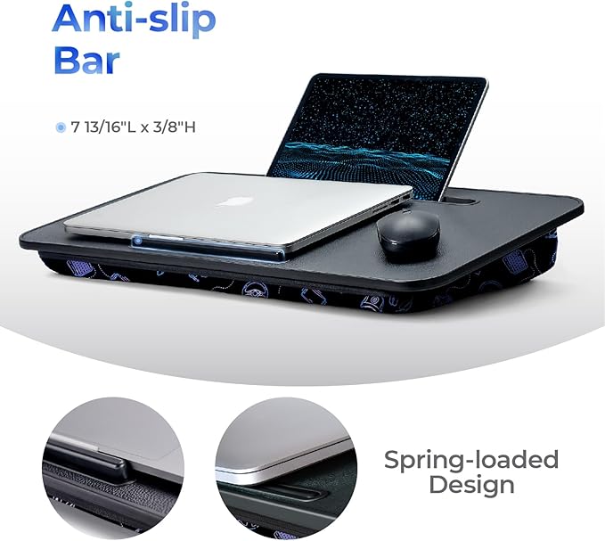 Lap Desk - Portable Laptop Stand & Stand, Fits Up to 17.3 in, Washable Cushion, Built-in Phone Holder & Mouse Pad - Gaming, Eating, Writing, Working on Bed, Couch,Floor - L.DOCTOR(Large, Gaming Accs)