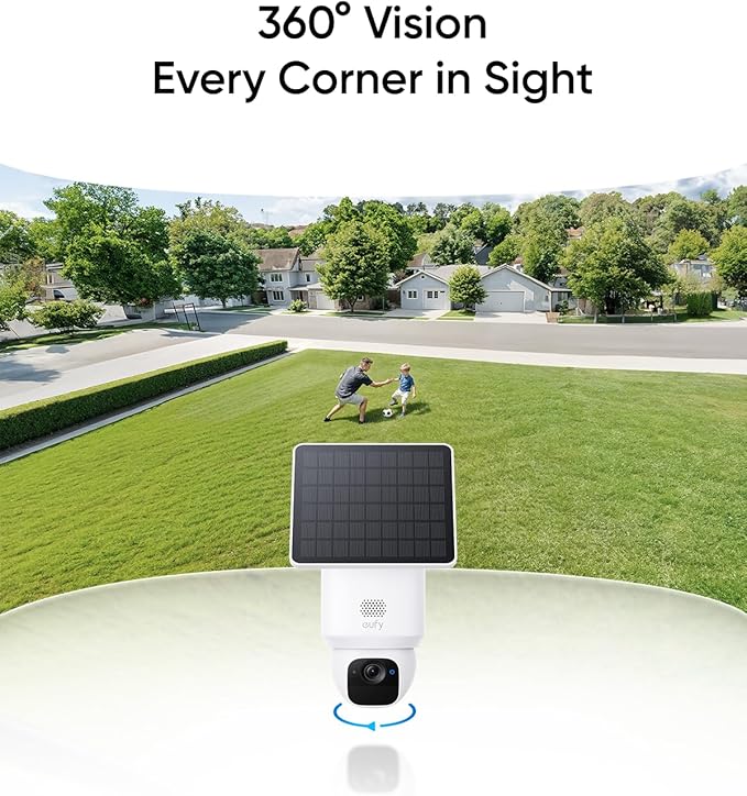 eufy Security SoloCam E30, 2 Pack, Security Cameras Wireless Outdoor, Solar Camera Outdoor Wireless, 360° Pan, AI Tracking, 2K Clarity, No Monthly Fee, Supports Only 2.4GHz