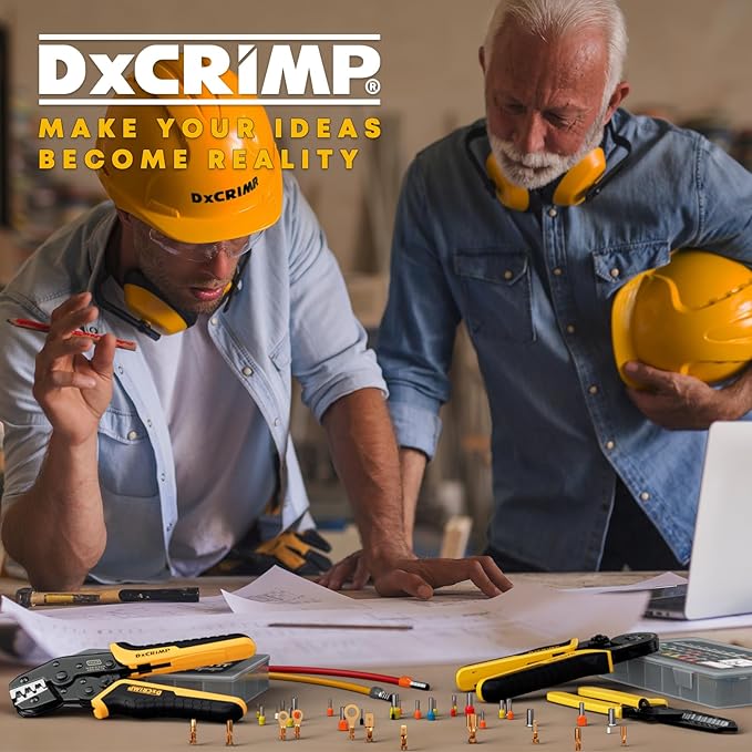 Spade Connector Kit, 14 Types Wire Connector Kit with Crimping Tool for 24-14 AWG Spade Connector Crimper, Open Terminal Connector Crimping Tool, Wire Terminal Crimper, Quick Connect Terminal