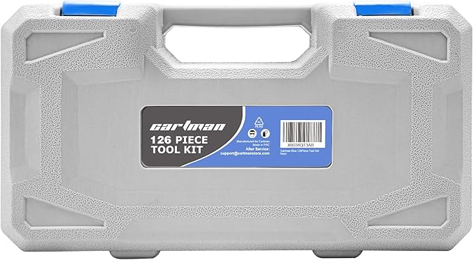 CARTMAN 126-Piece Home Tool Set Kit, Basic Household Hand Tools with Storage Case, Blue