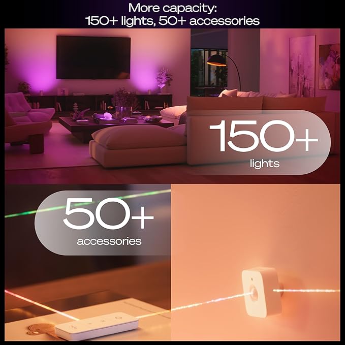Philips Hue Bridge Pro, Smart Light Hub, Wireless, Advanced Encryption, Supports 150+ Lights & 50+ Accessories, Works with Apple Home, Alexa, Google, Samsung SmartThings