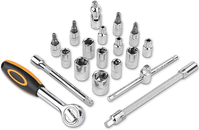 DEKO 196 Piece Tool Set General Household Hand Tool Kit with Rip Claw Hammer,Lineman's Plier, Measure Tape Rule & Plastic Toolbox Storage Case