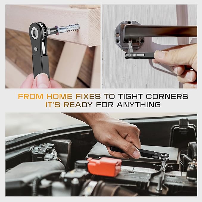 Tools for Men Gifts Right Angle Screwdriver: T5 T6 T7 Torx Star Bit & Ratchet Allen Wrench Drill Bit Set + Square Drive Bit & Small Ratcheting Wrench Screwdriver Set, Men Husband Dad Stocking Stuffers
