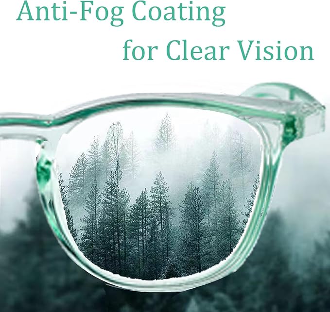 Safety Glasses for Men Women, Anti Fog Safety Goggles Comfortable Blue Light Blocking UV Protective Adult Nurse