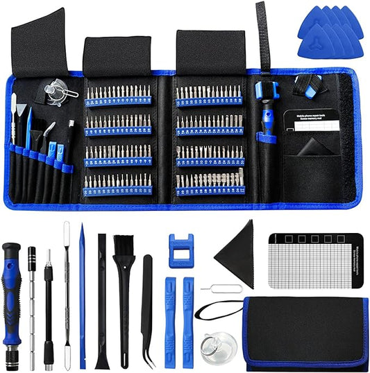 142 IN 1 Professional Computer Repair Tool Kit, Precision Screwdriver Set with 120 Bits Magnetic Repair Tool Kit for iPhone, MacBook, Computer, Laptop, PC, Tablet, PS4, Game Console, and Others