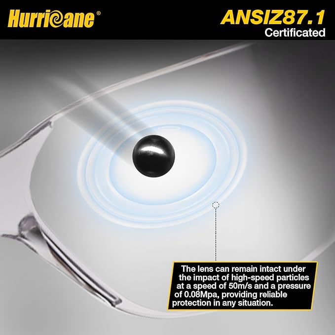 HURRICANE Clear Safety Glasses - 24 Pc Safety Goggles with Clear Lens, 98% UV380 blocking, Scratch Impact Resistance Wrap Around Eyewear for Work, Lab, Construction Use