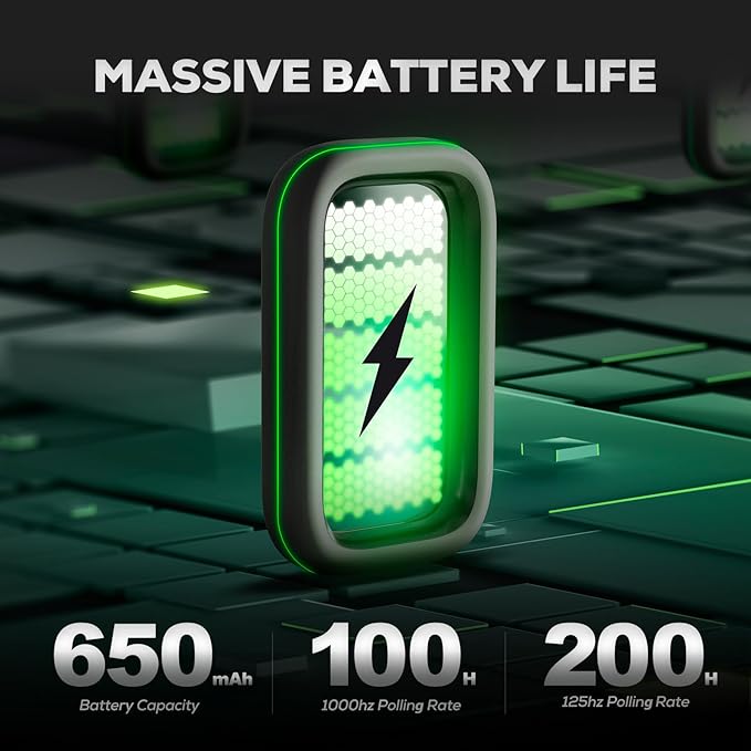 RK ROYAL KLUDGE RK M3 Gaming Mouse with 42000 DPI PAW3950 Optical Sensor 47g Lightweight Tri-Mode 2.4G/USB-C/Bluetooth Wireless Mouse 8000Hz Polling Rate with 5 Programmable Buttons White