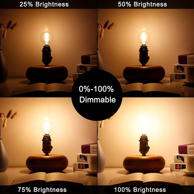 LiteHistory e12 led dimmable g16.5 Light Bulb 6W Equal 60 Watt 600lm AC120V e12 Candelabra Bulb 60 Watt for Chandeliers,Ceiling Fan,Vanity Warm White 2700K Globe e12 Light Bulb 6Pack