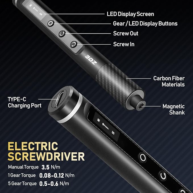 Small screwdriver set,71 in 1 electric screwdriver cordless with LED light,5 torque settings,MAX 0.6Nm,42 magnetic bit set,Crowbar and tweezers,Pc multi tool kit,Laptop,Phone repair kit