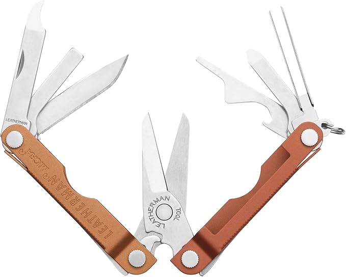 LEATHERMAN, Micra, Keychain Multi-tool with Grooming Tools, Mini Pocketknife for Everyday Carry (EDC), Hobbies & Outdoors, Built in the USA, Pumpkin Spice