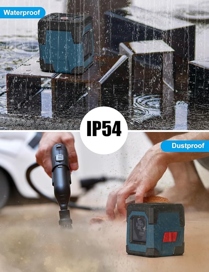 Laser Level, RockSeed Cross Line Laser with Self-Leveling, Vertical and Horizontal Line, Rotatable 360 Degree, Carrying Pouch, Battery Included (Green with27 inch Tripod)