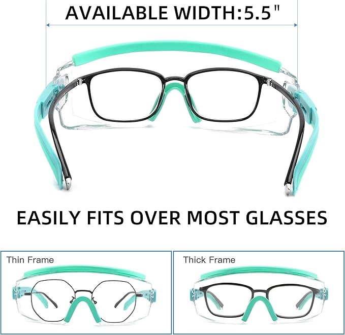 Safety Glasses Over Eyeglasses Anti Fog Safety Goggles Protective Glasses With Adjustable Frame For Men Women