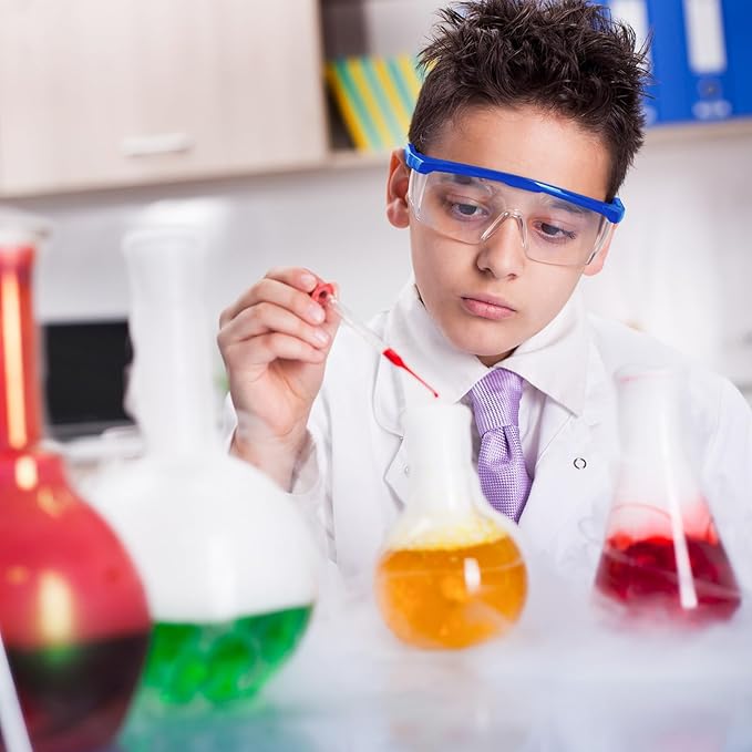 64 Pairs Safety Goggles Bulk Lab Goggles for Science Class over Glasses Eye Protection Glasses for Men Women Kids(Blue)