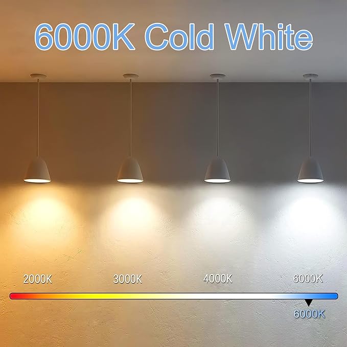 7.3 Inch E26 Led Bulb 6W Dimmable, 6000K Cool White Edison Bulbs 800LM, Equal 80 Watt Tubular T10 T9 Long Clear Glass Light Bulb for Rustic Pendant Industrial Pipe Wall Sconces - 6Pack