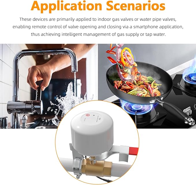 WIFI Smart Water Valve Shut Off Tool Automatic Remote Control On And Off Electric Gas Shutoff Valve Main Compatible With Alexa